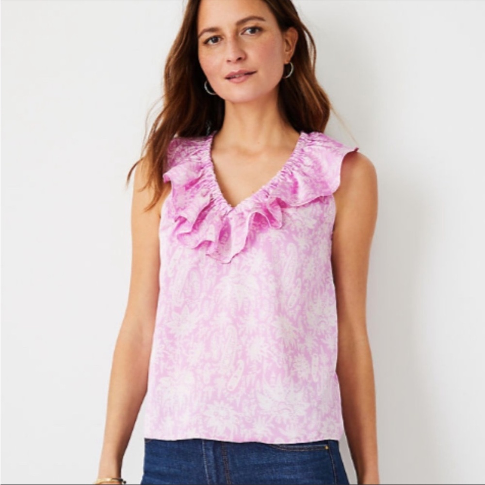 New! Ann Taylor Sleeveless V-Neck Blouse